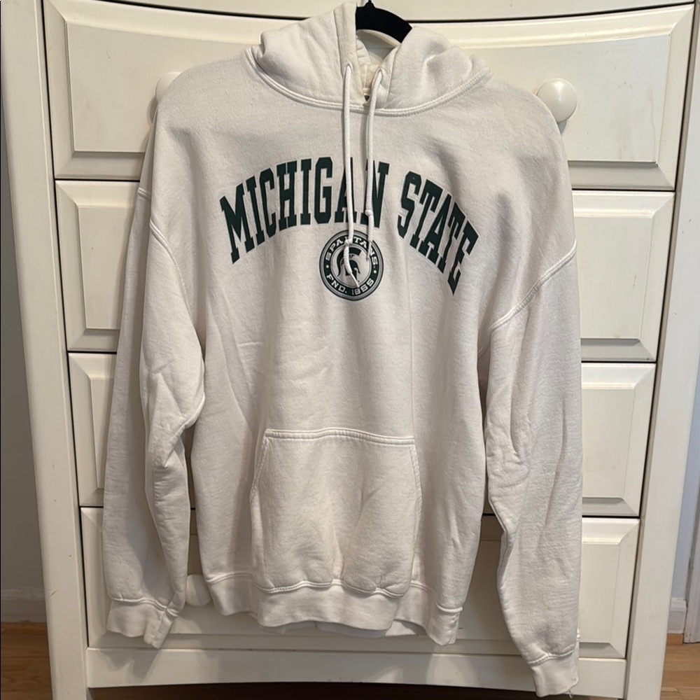 Unisex White Michigan State university Hoodie
